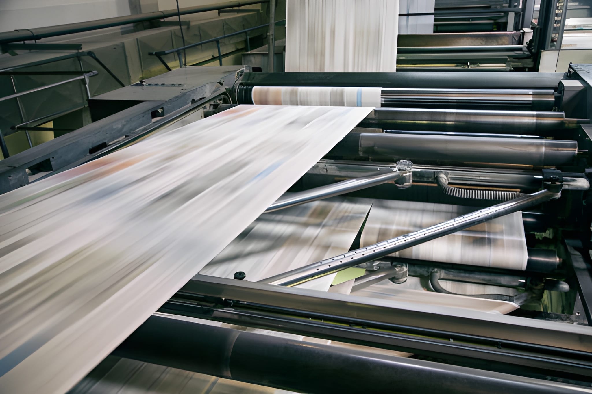 Printing press closeup